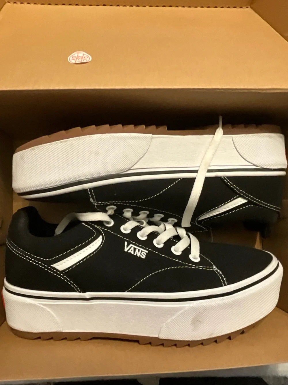 Vans Black Canvas Low-Top Sneakers with White Laces and Stitching